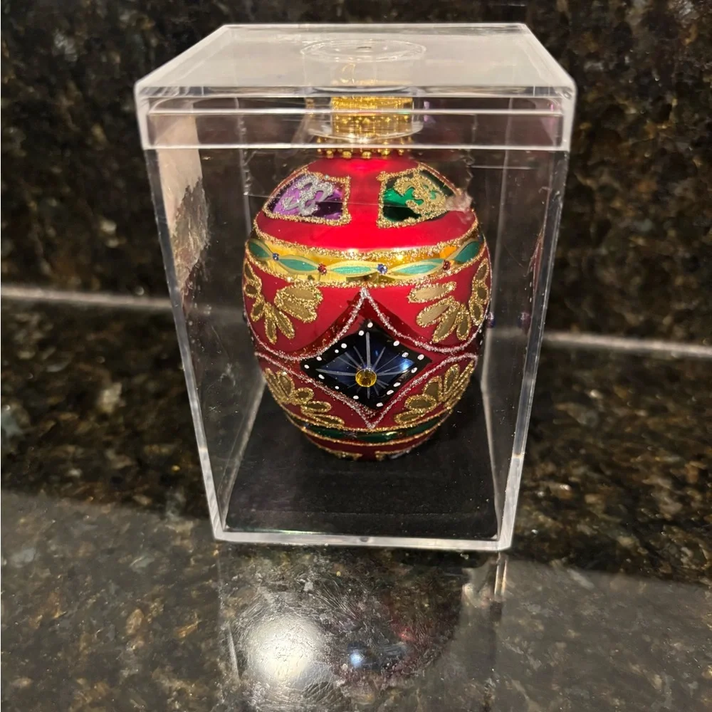 Hand Crafted Glass Ornament in Acrylic Box